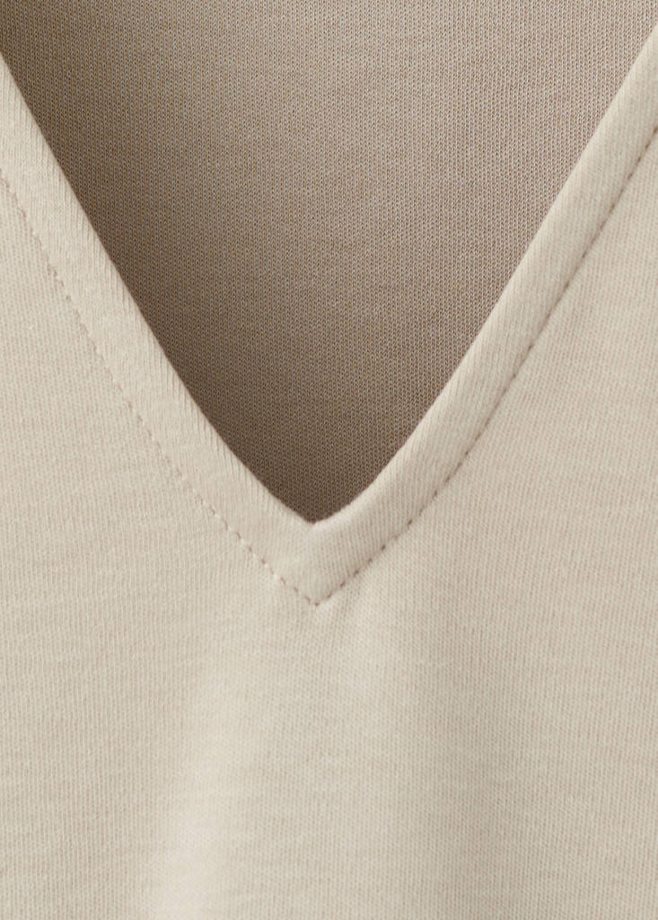 V-neck cotton T-shirt — Light/Pastel Grey