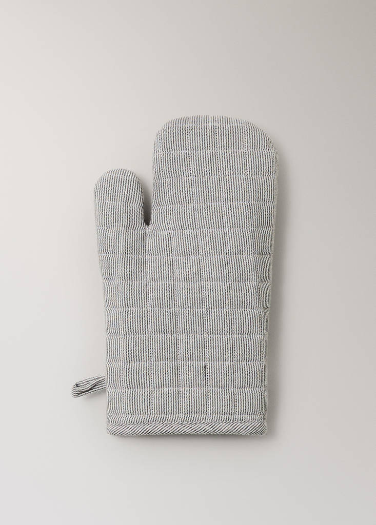 Printed striped cotton glove — Grey