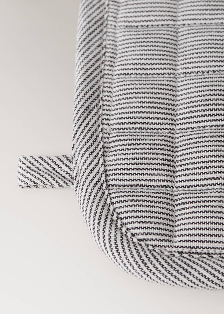 Striped printed cotton oven mitt — Grey