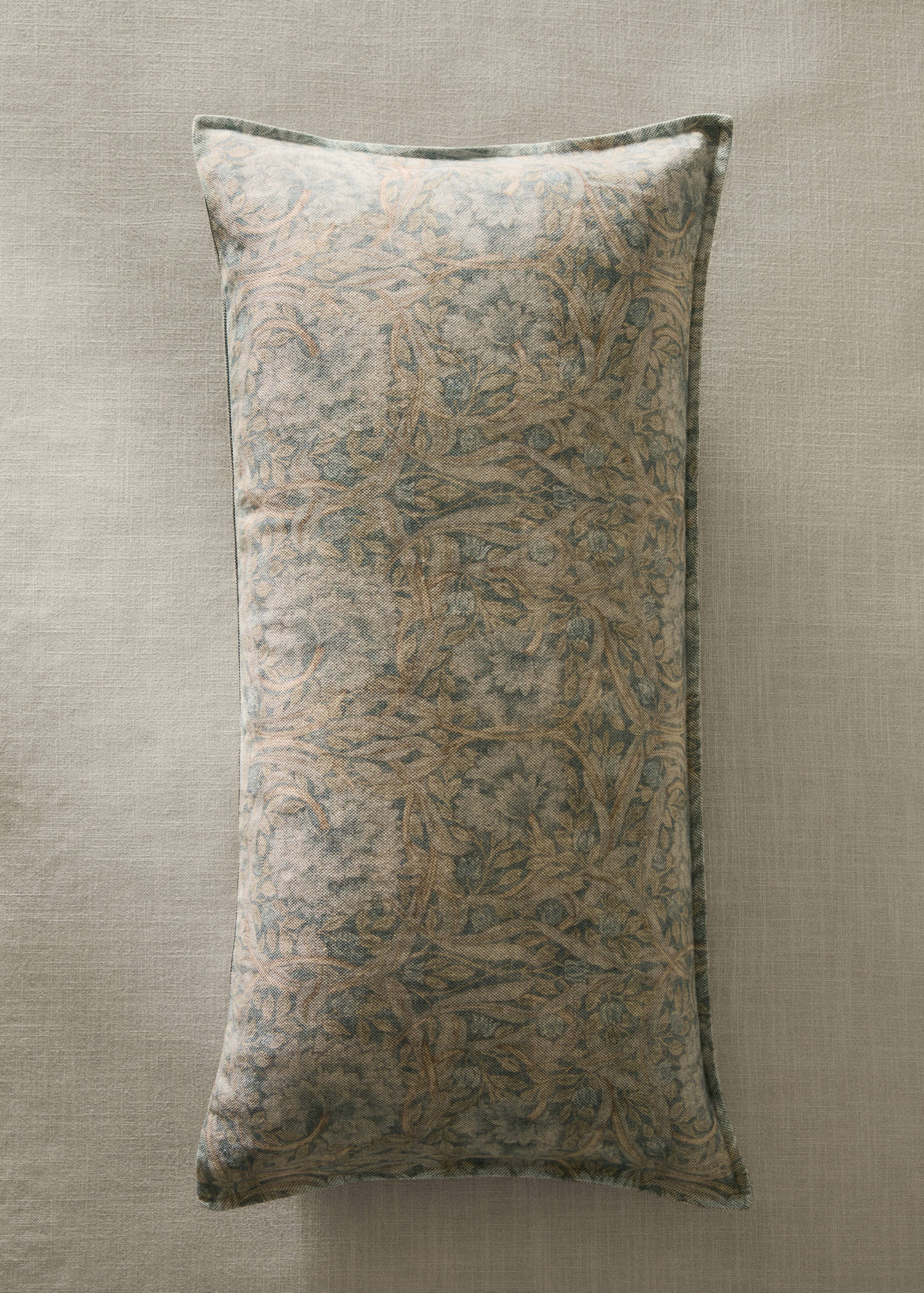 Housse de coussin en coton et lin à motif ornemental 40×90 cm - Plan général