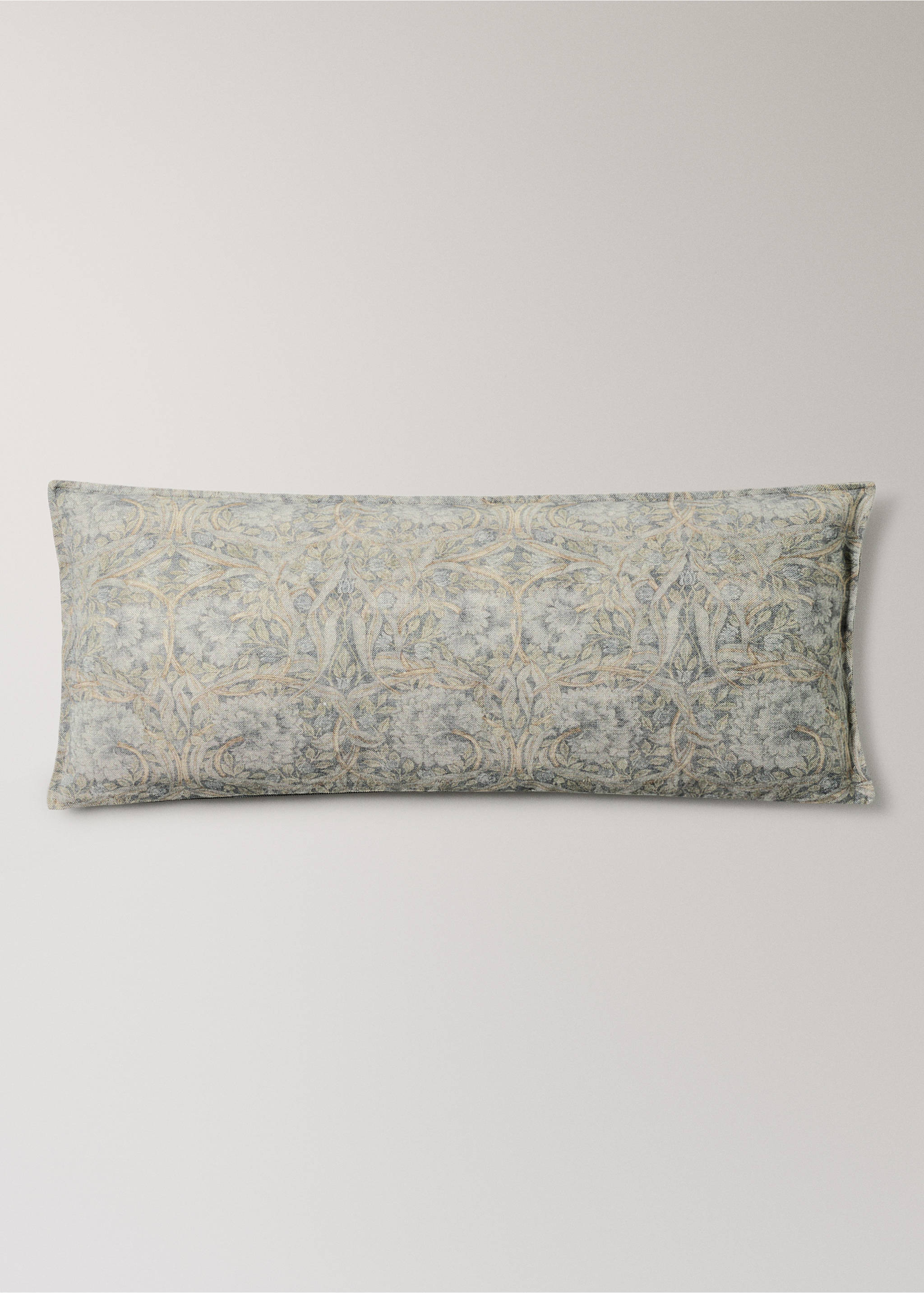 Housse de coussin en coton et lin à motif ornemental 40×90 cm - Article sans modèle, Bleu. Ref: 37021484-00.