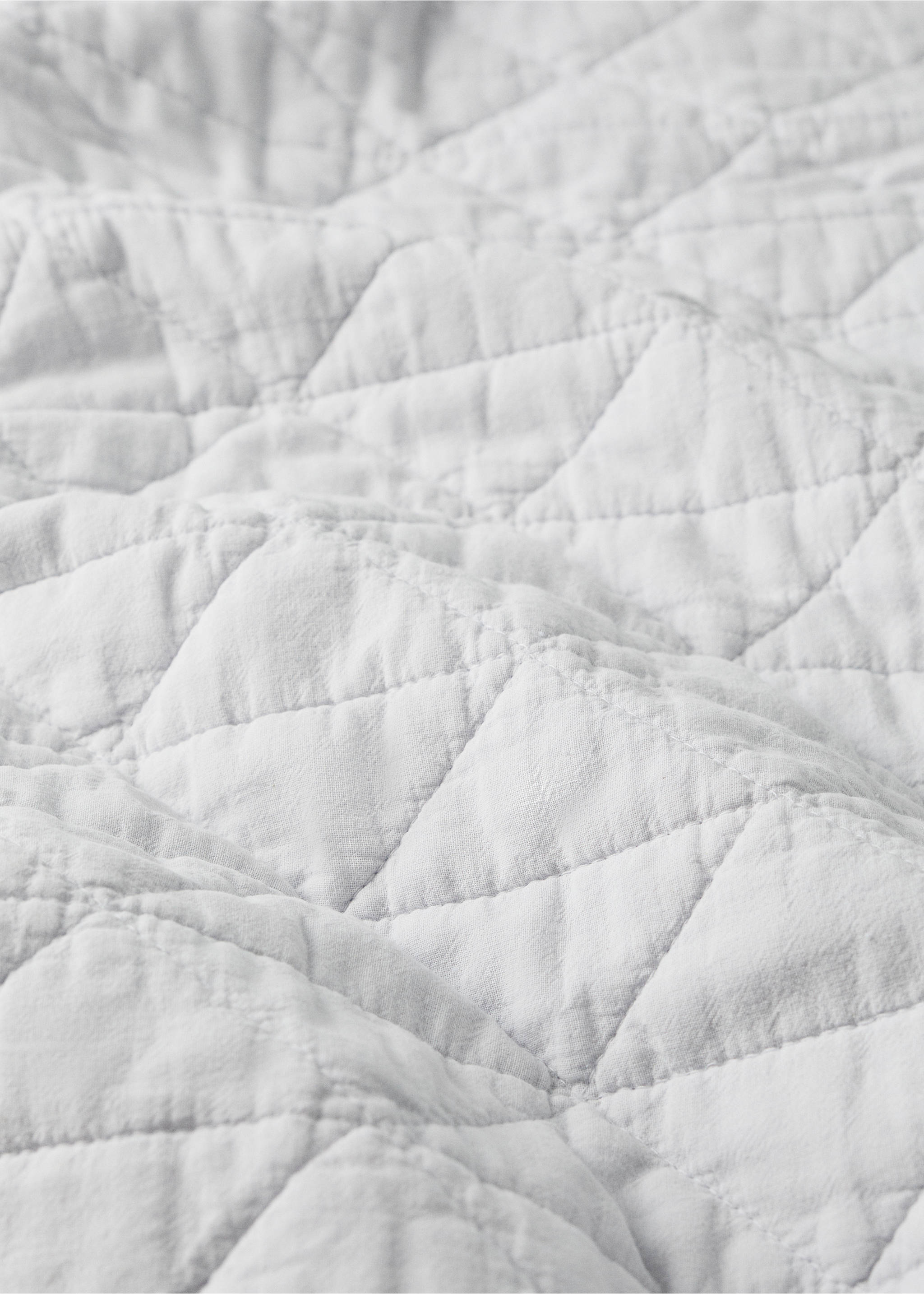 100% cotton quilt with diamond pattern, for 90 cm bed - Details of the article 2, Grey. Ref: 37021485-00.