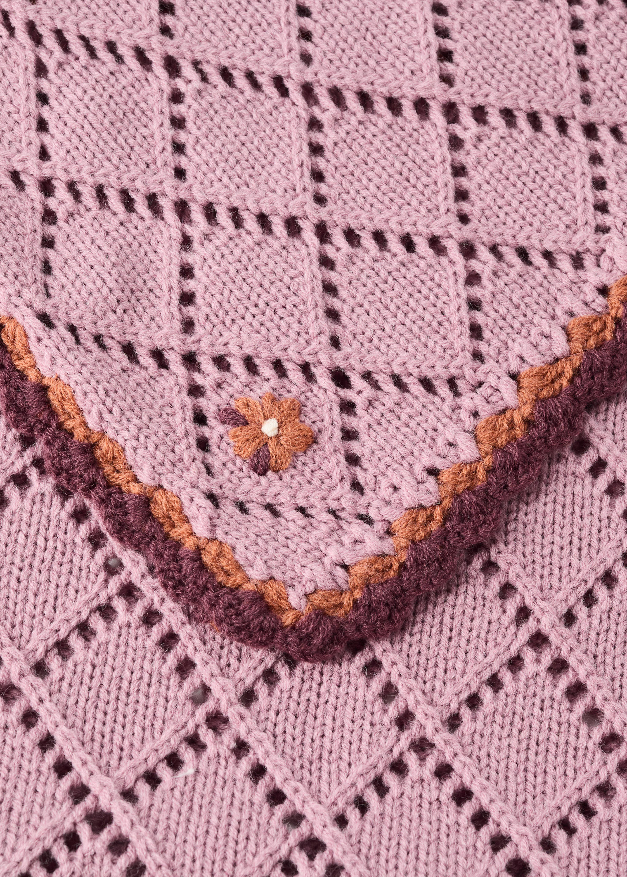 Floral knit wool blend blanket - Detail zboží 2