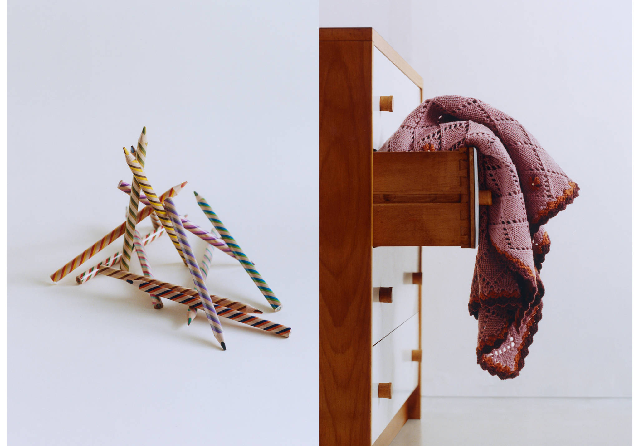 Floral knitted wool-blend blanket - Panoramic plane