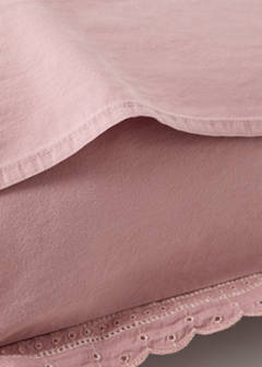 Two pillowcases with lace detail 60x60 cm — Light/Pastel Purple 3