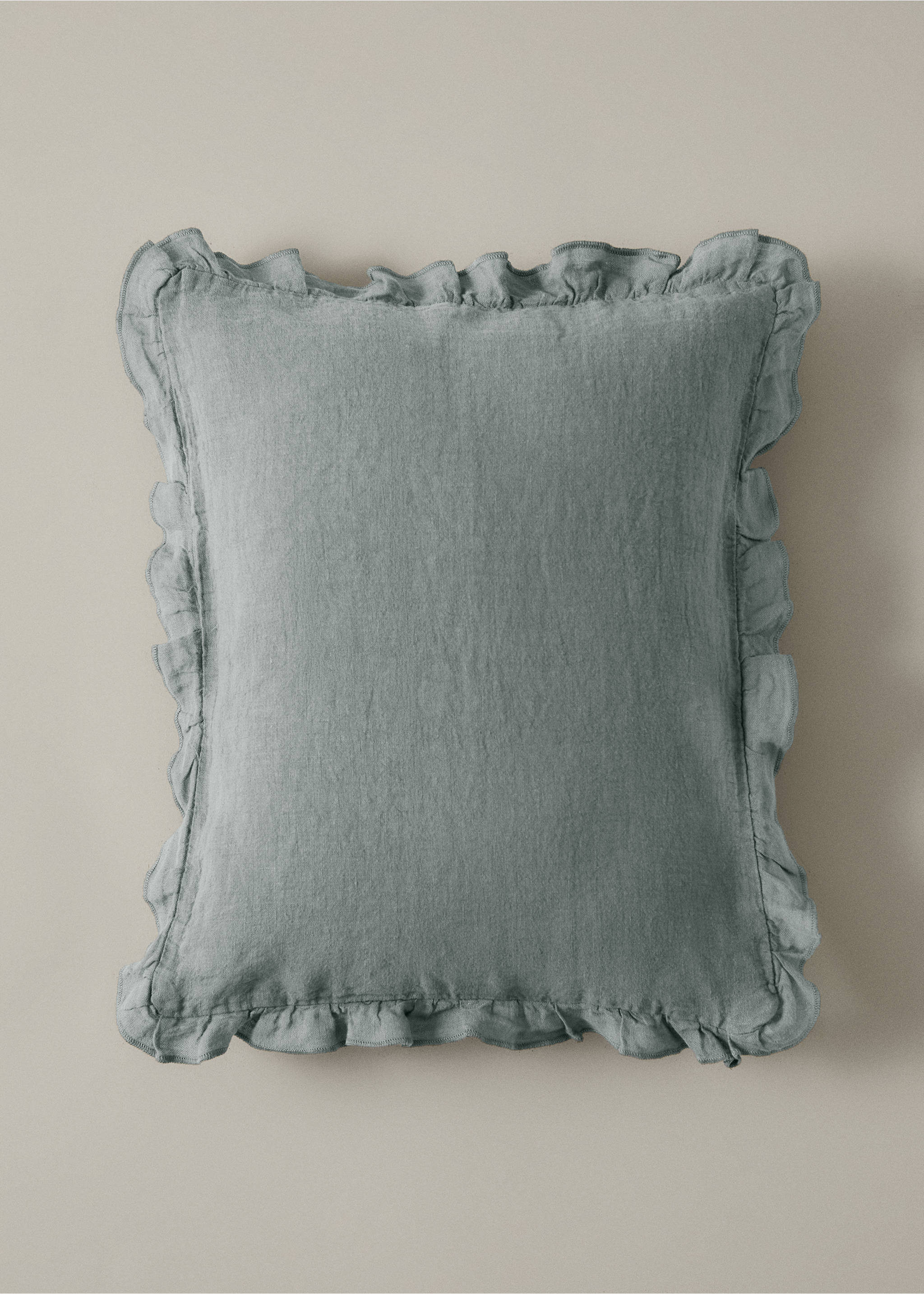 Children's cushion cover 100% linen garment-dyed 30x40 cm - General plane, Forest Green. Ref: 37021495-00.