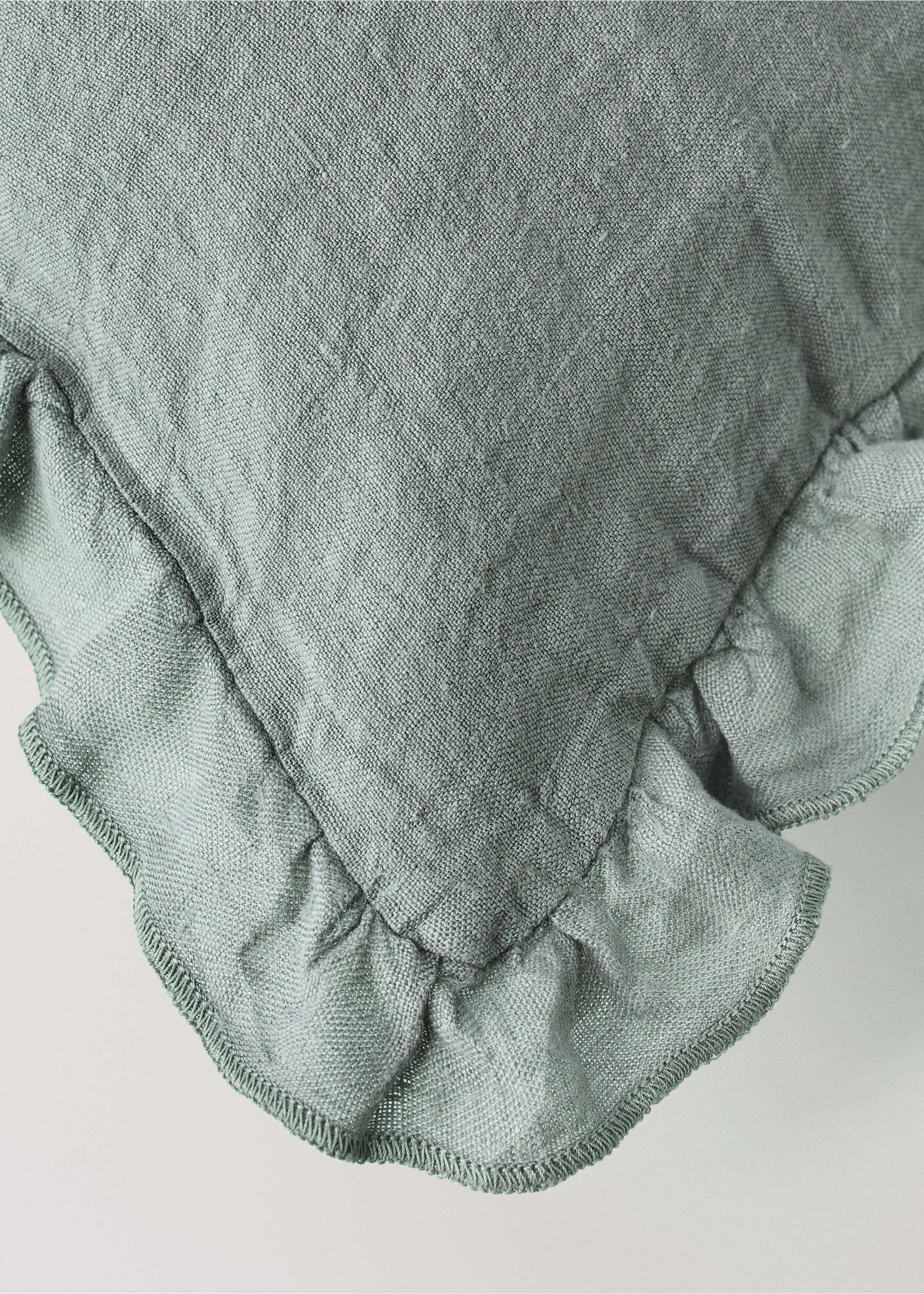 Housse de coussin enfant 100 % lin garment-dyed 30x40 cm - Détail de l'article 1, Vert forêt. Ref: 37021495-00.