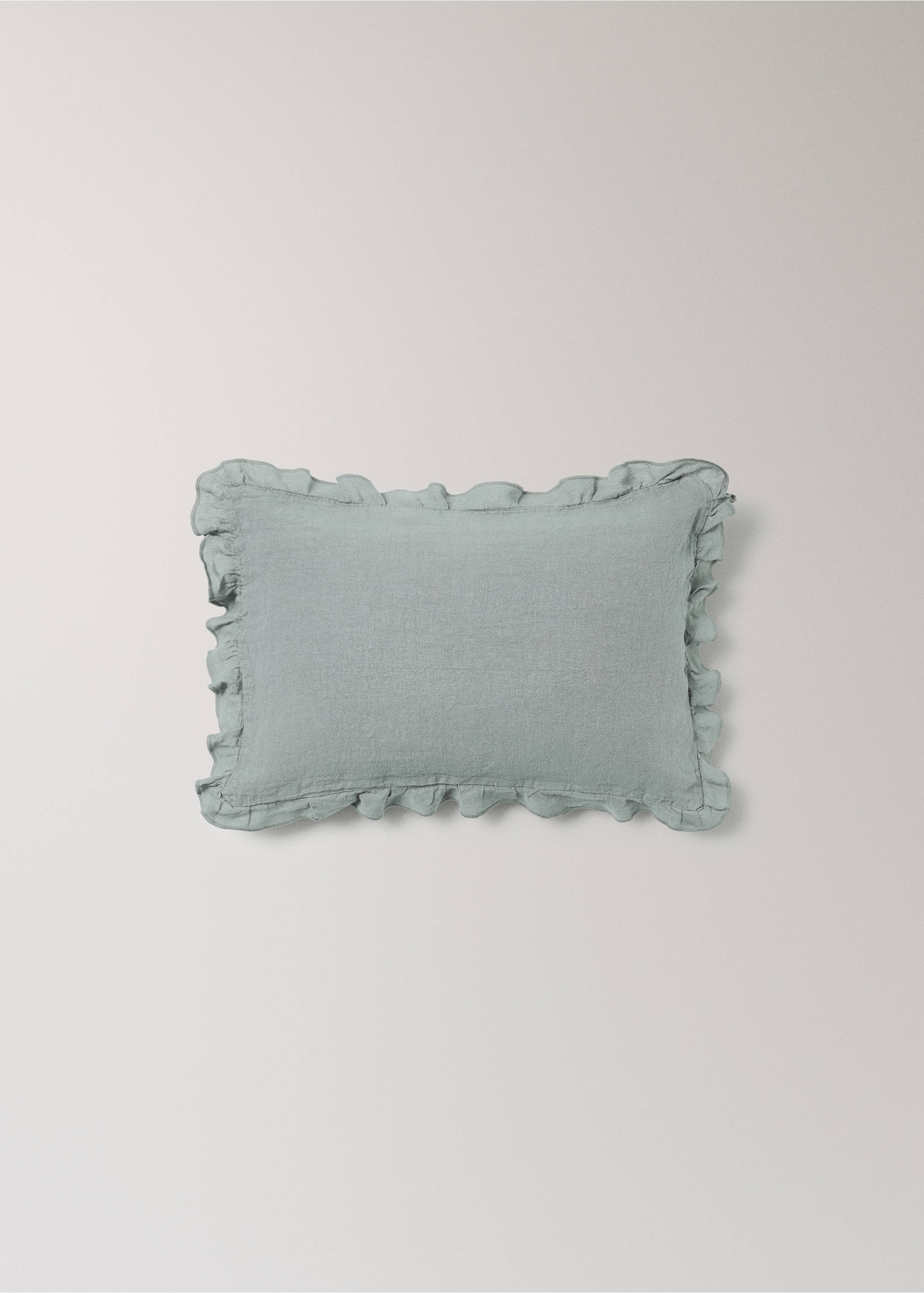 Housse de coussin enfant 100 % lin garment-dyed 30x40 cm - Article sans modèle, Vert forêt. Ref: 37021495-00.