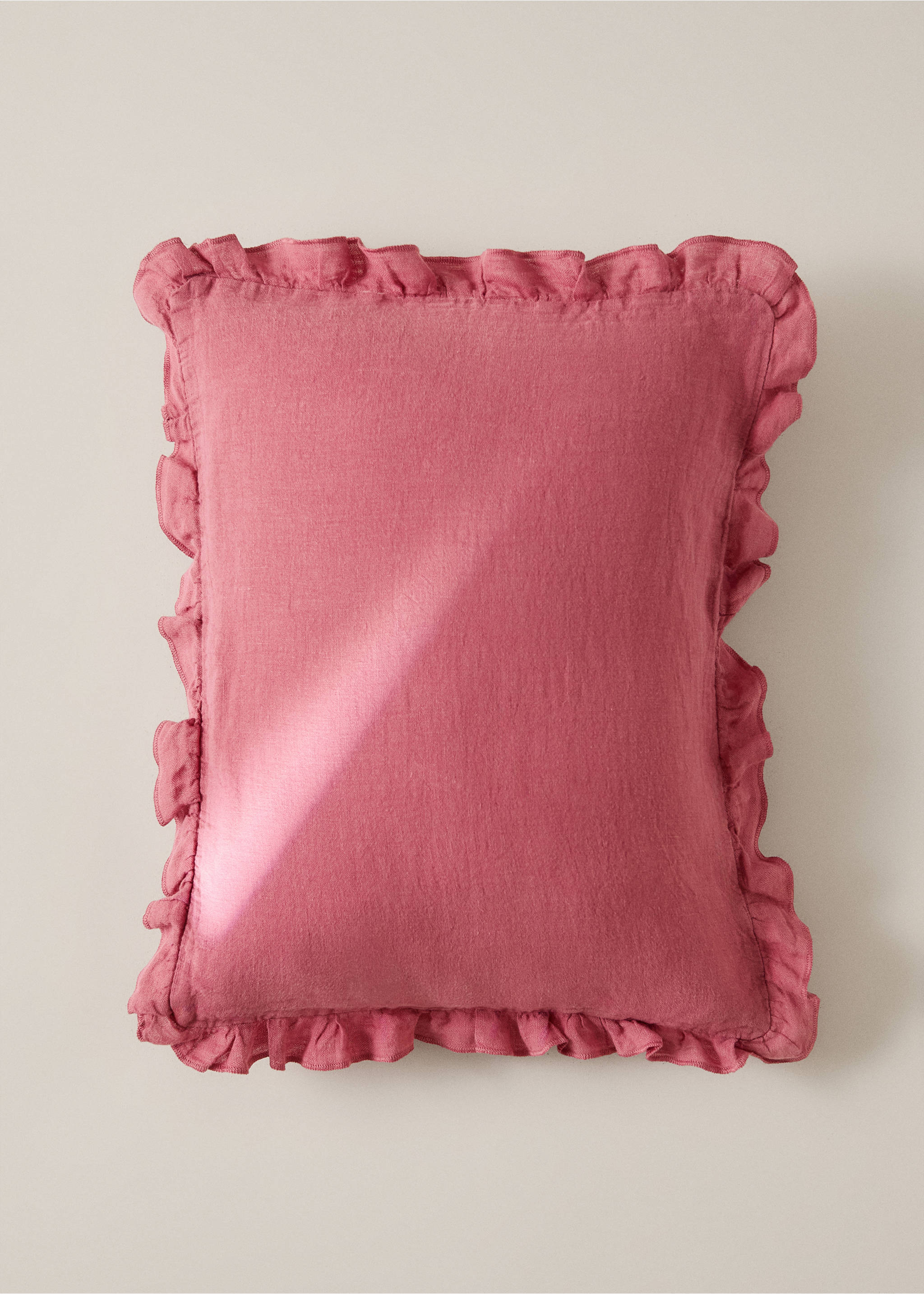Children’s 100% linen garment-dyed cushion cover 30 x 40 cm - General plane, Russet. Ref: 37021495-00.