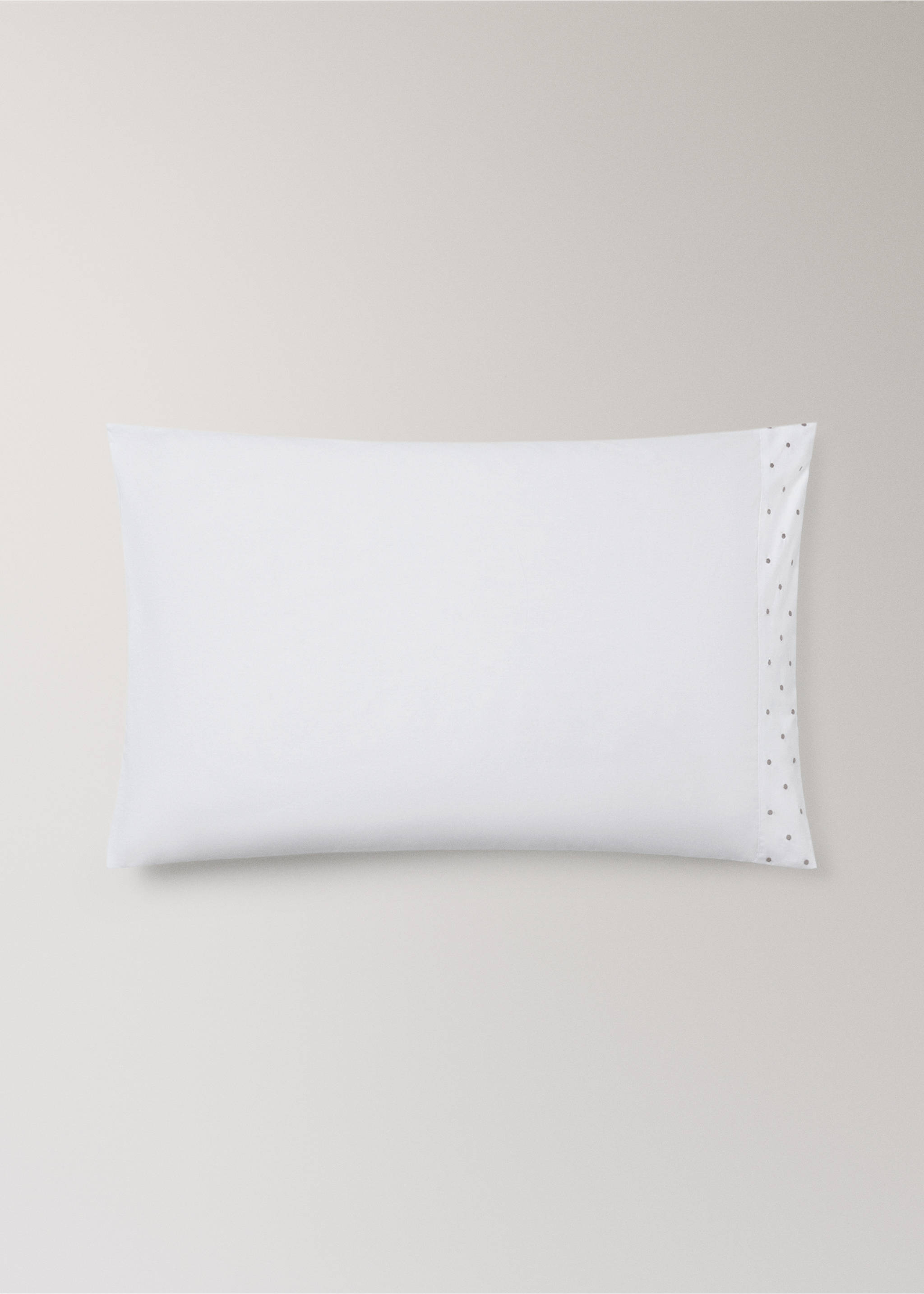Funda almohada infantil algodón percal 200 hilos topos 50x75cm - Artículo sin modelo, Marrón medio. Ref: 37021497-00.