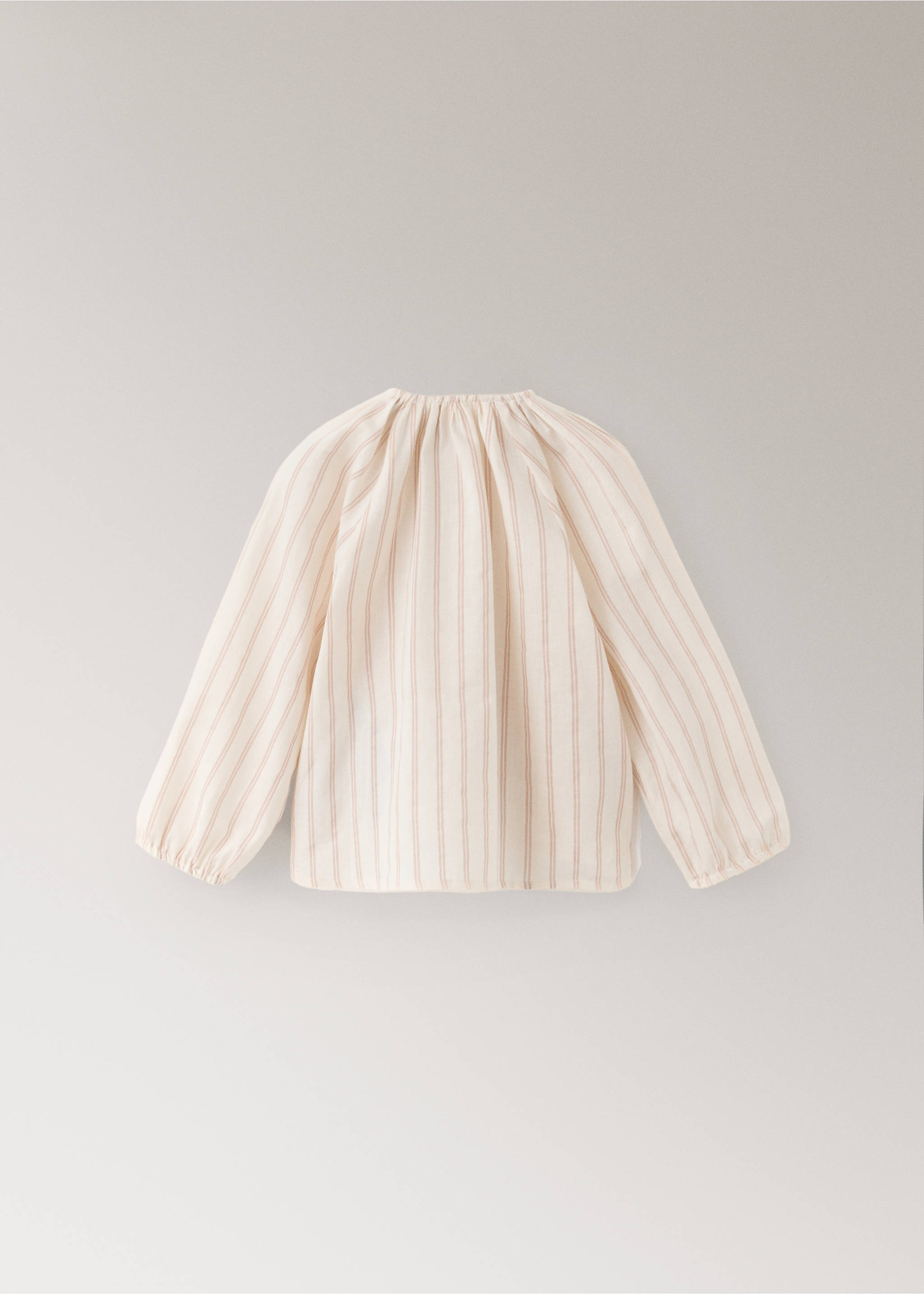 Striped pyjama T-shirt - Details of the article 1, Nude. Ref: 37021500-00.