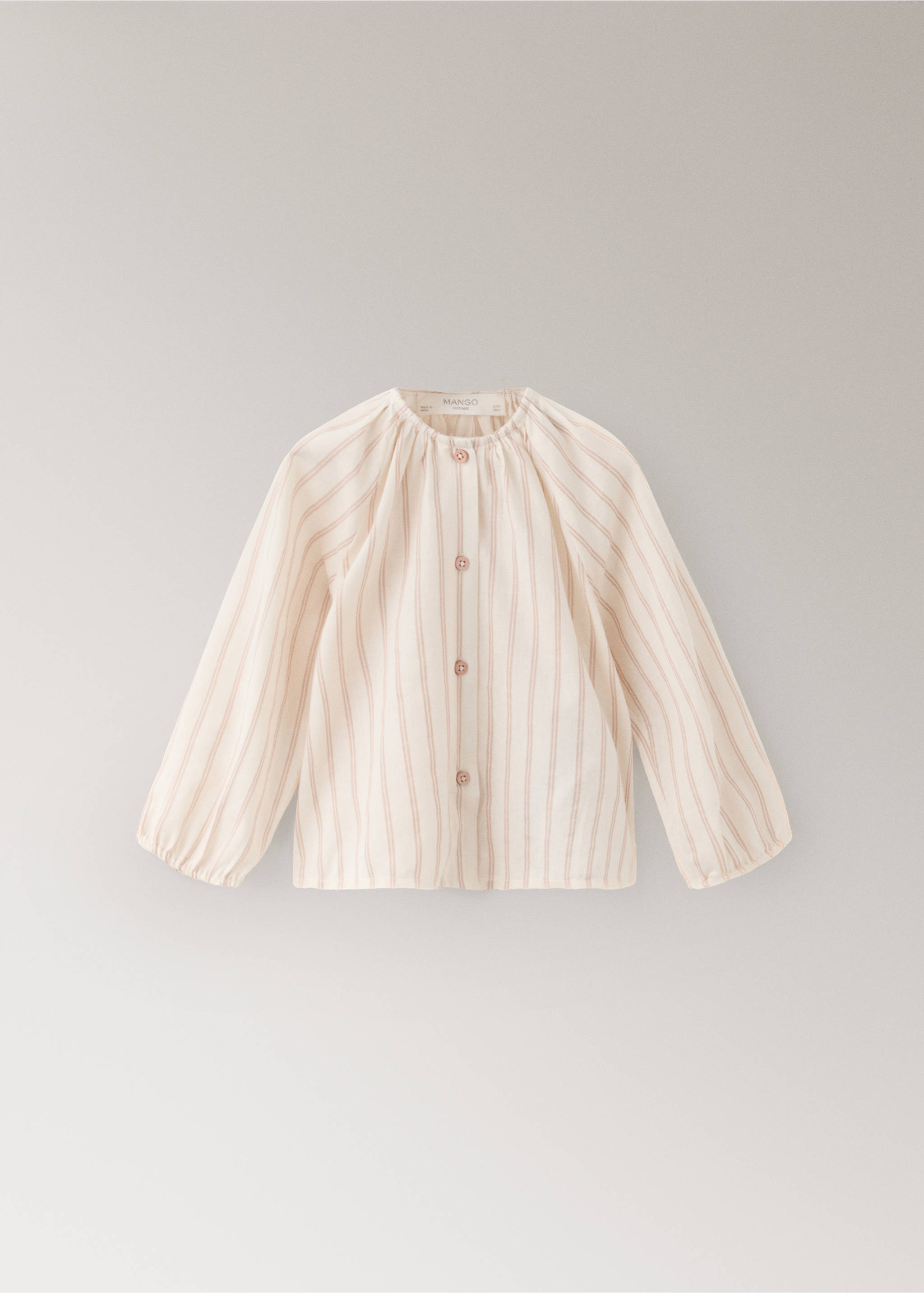 Striped pyjama T-shirt - Article without model, Nude. Ref: 37021500-00.