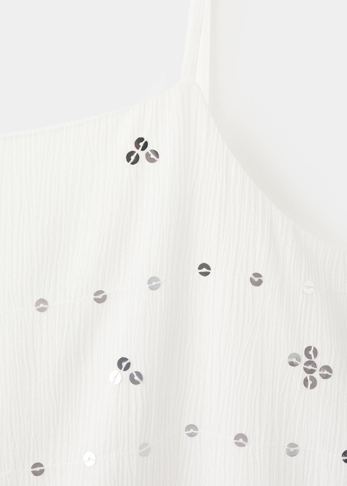 Sequin top with spaghetti strap — Off White