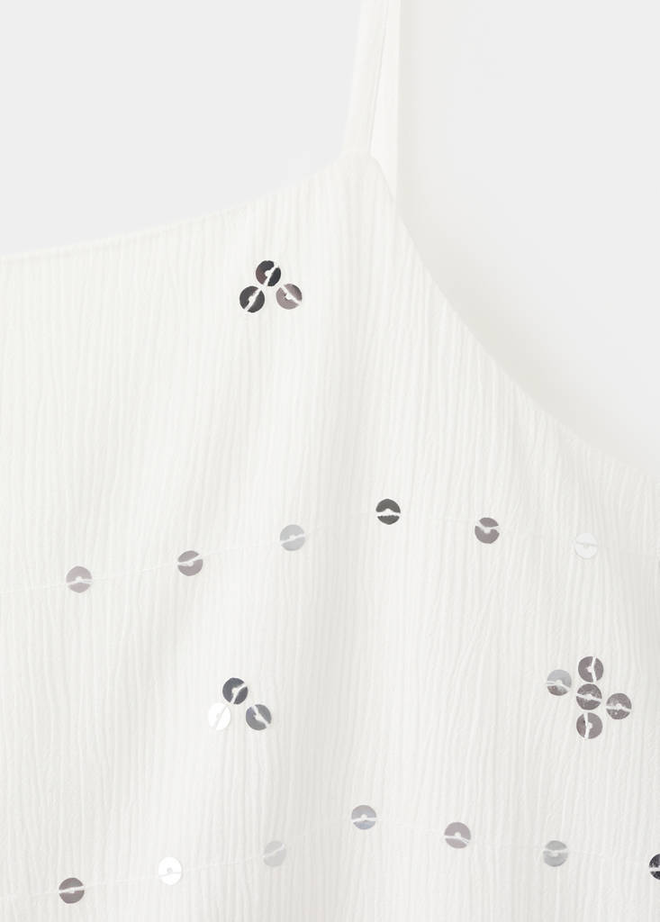 Sequin top with spaghetti strap — Off White