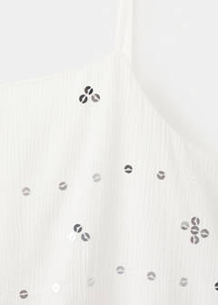 Sequin top with spaghetti strap — Off White 5