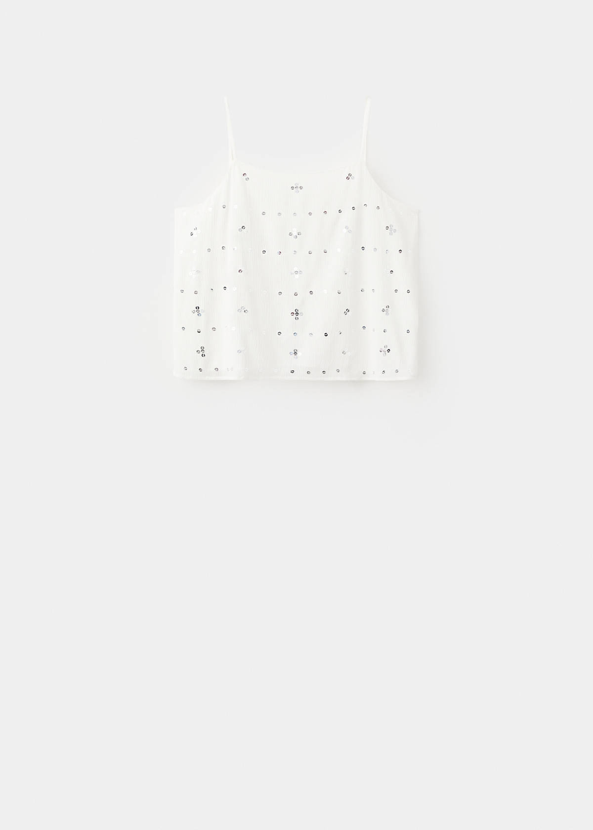 Sequin top with spaghetti strap — Off White