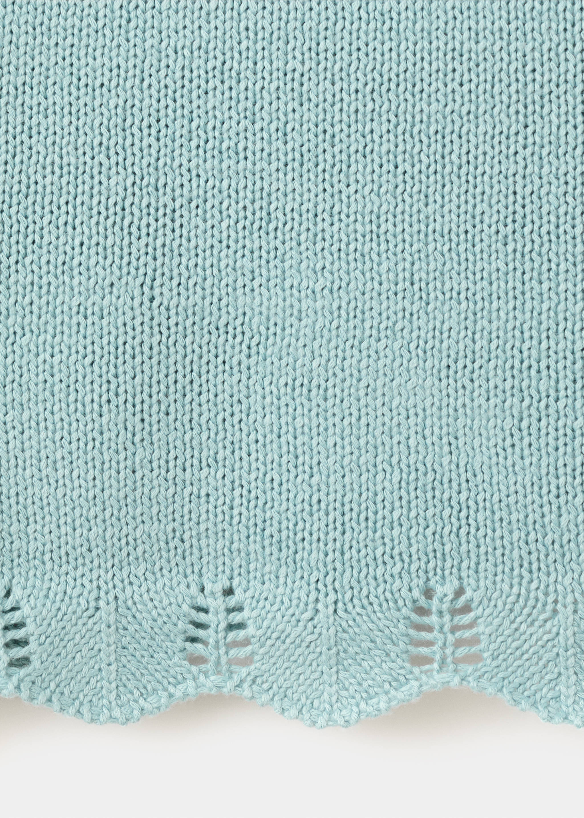 Asymmetric openwork knit top - Details of the article 0, Blue. Ref: 37021510-00.