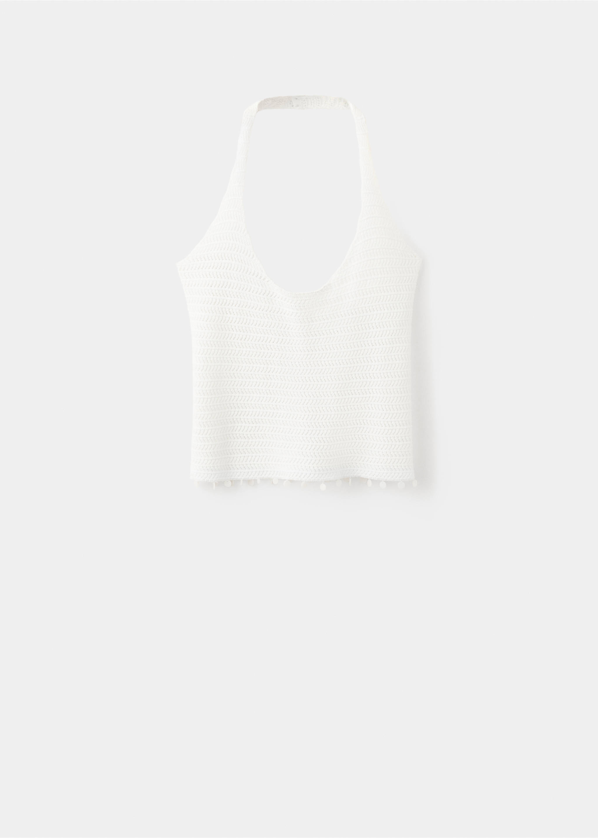 Beaded detail halter top - Article without model, White. Ref: 37021511-00.