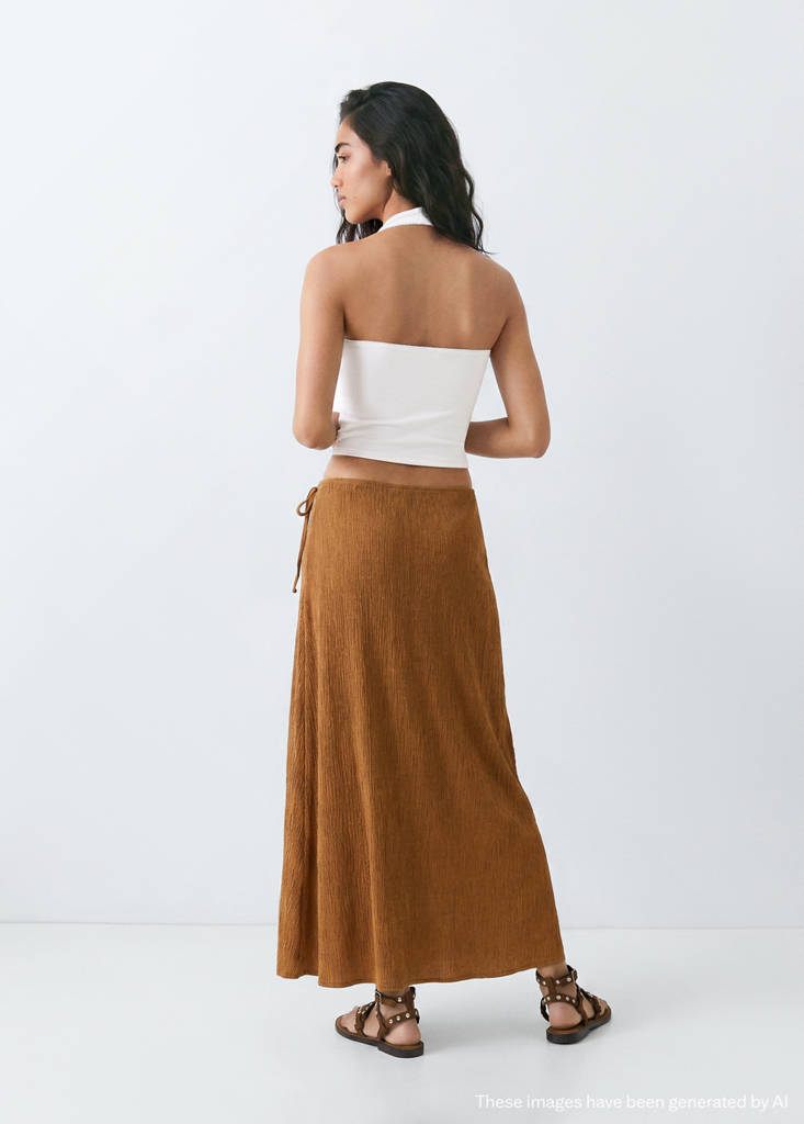 Halter top with embroidered details — Off White