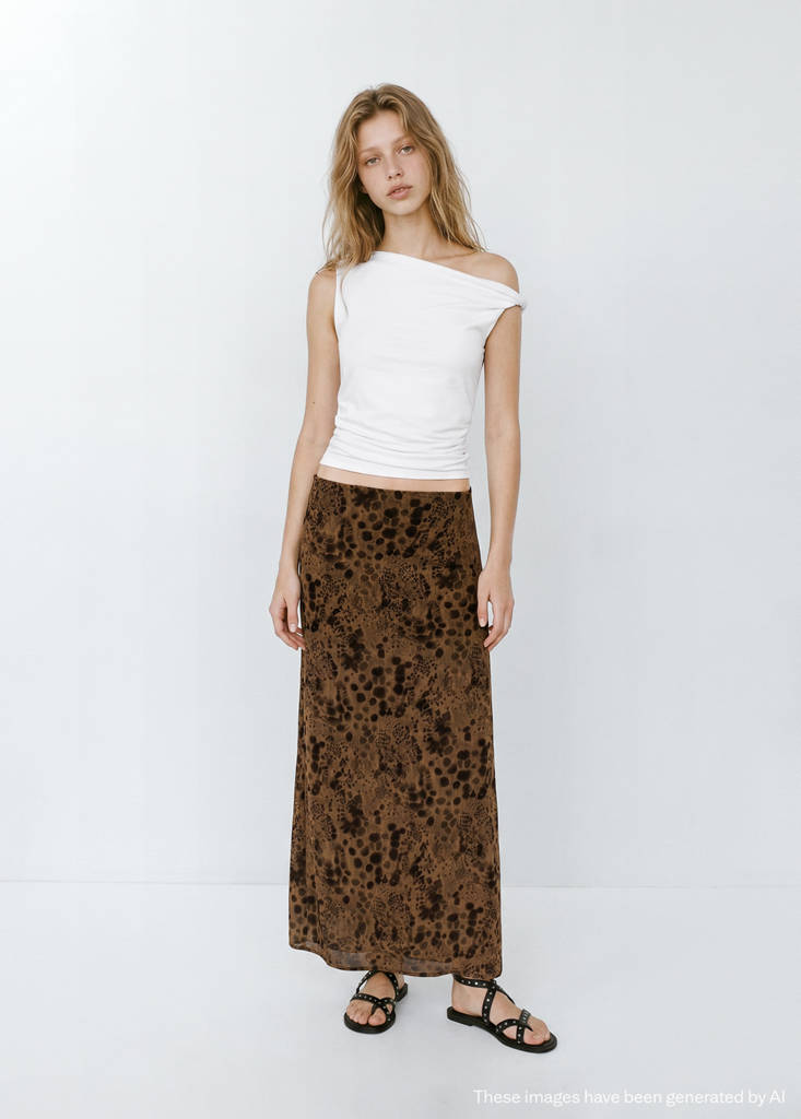 Top z dekoltem w łódkę złamana biel - Teen - M - MANGO TEEN