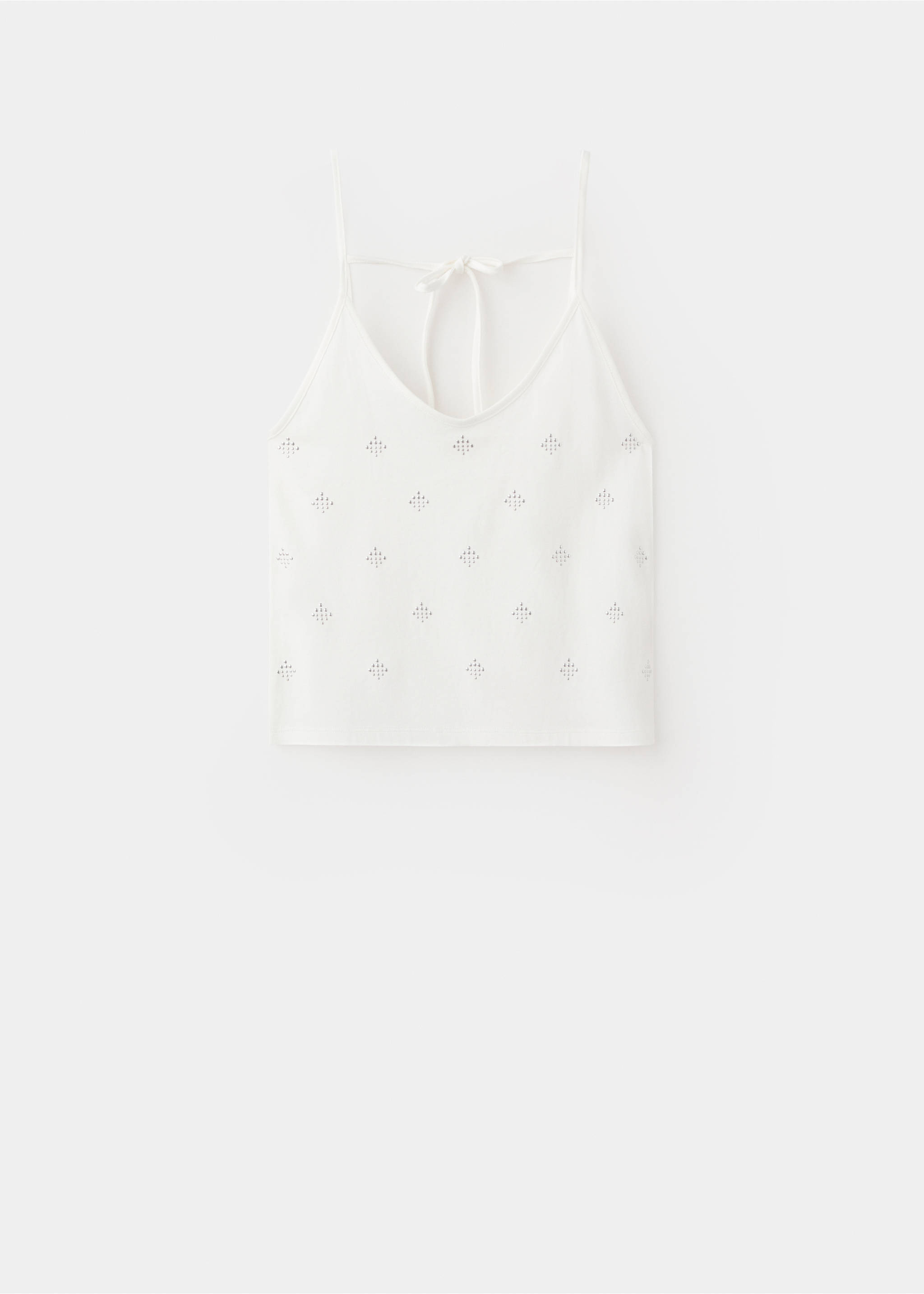 Top en coton à clous - Article sans modèle, Blanc cassé. Ref: 37021515-00.