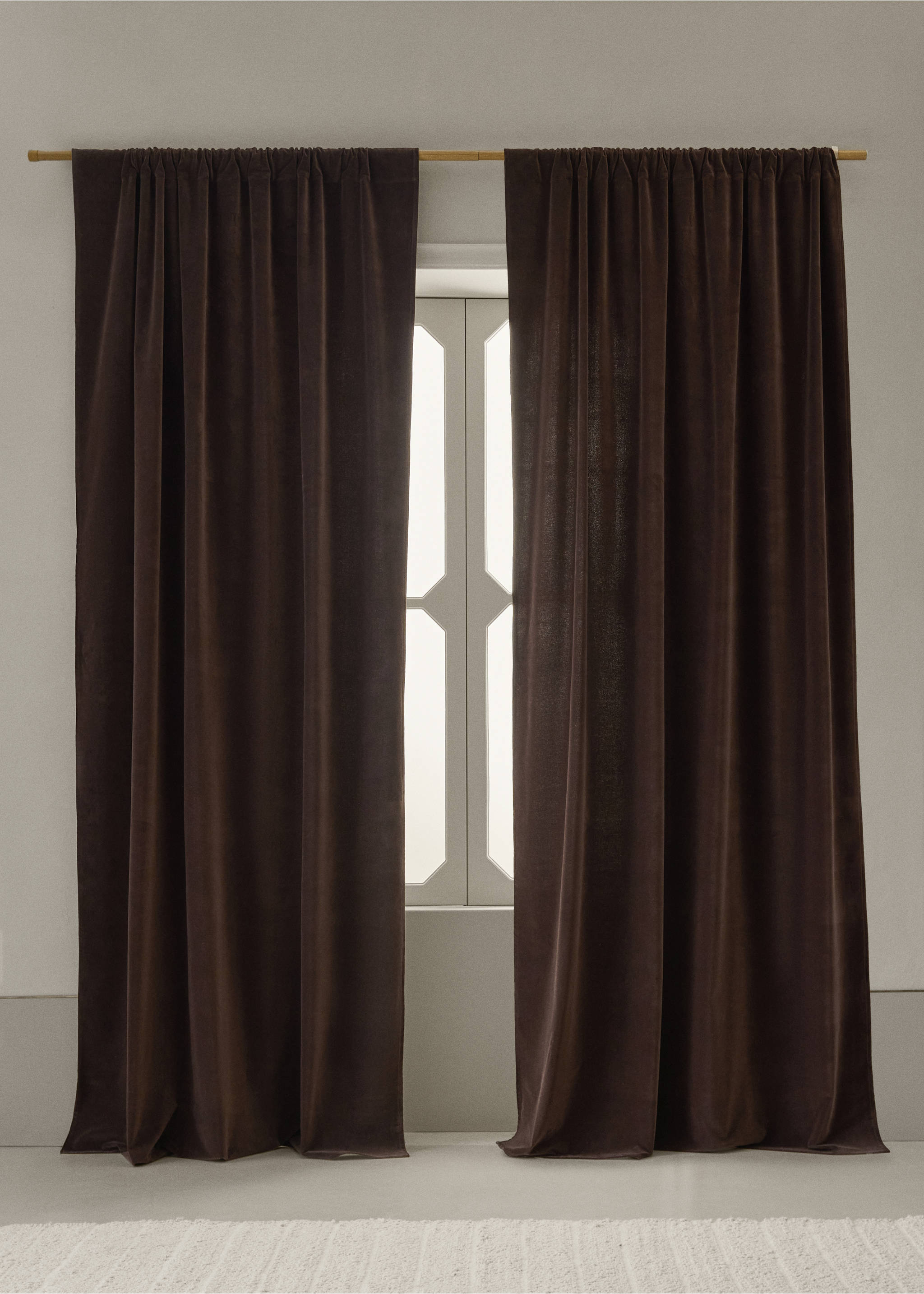 100% cotton curtain, high opacity - General plane, Chocolate. Ref: 37021516-00.