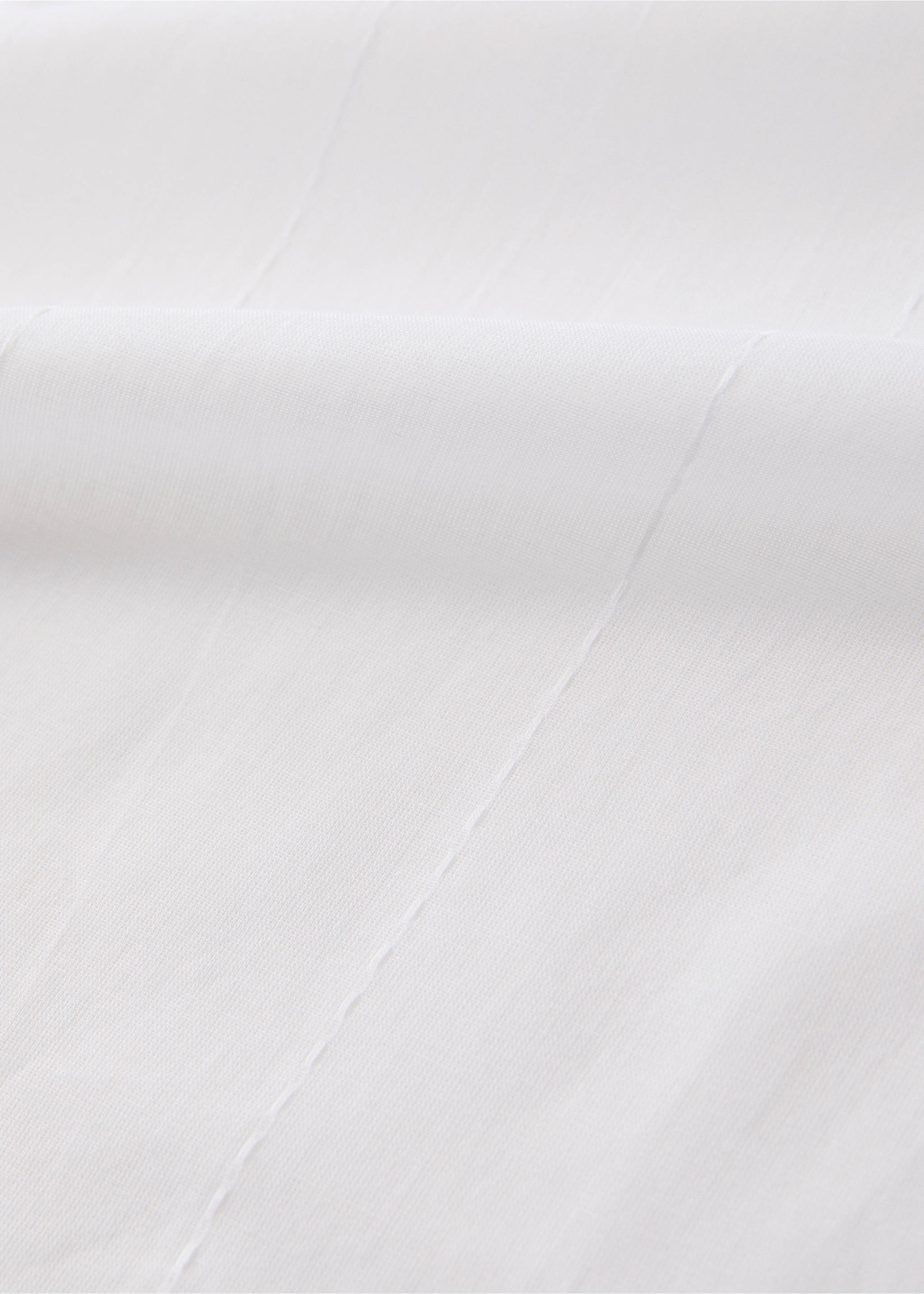 Cotton voile curtain with striped texture and low transparency - Details of the article 1, Off White. Ref: 37021517-00.