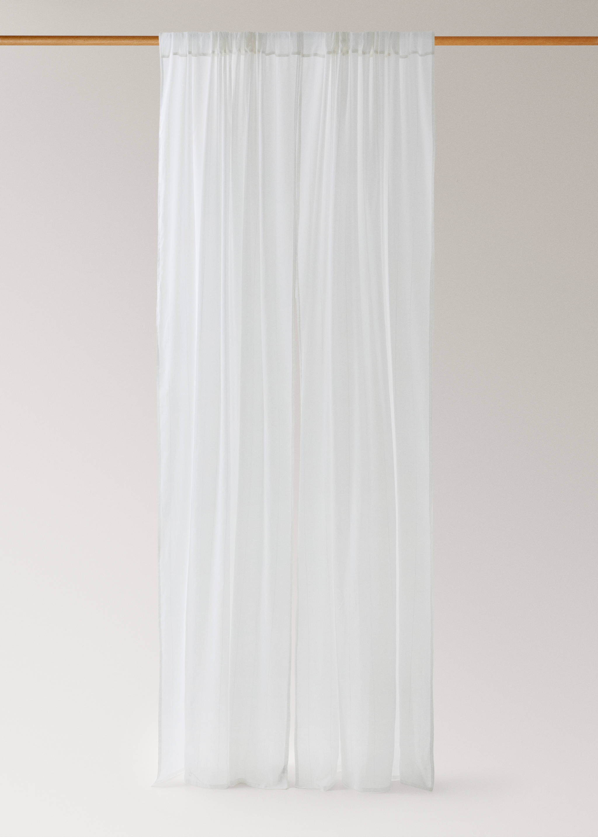 Cotton voile curtain with striped texture and low transparency - Article without model