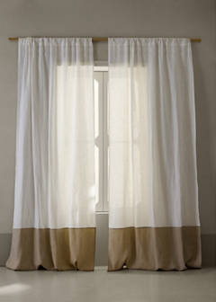 Two-tone curtain 100% linen with medium opacity — Ecru 1