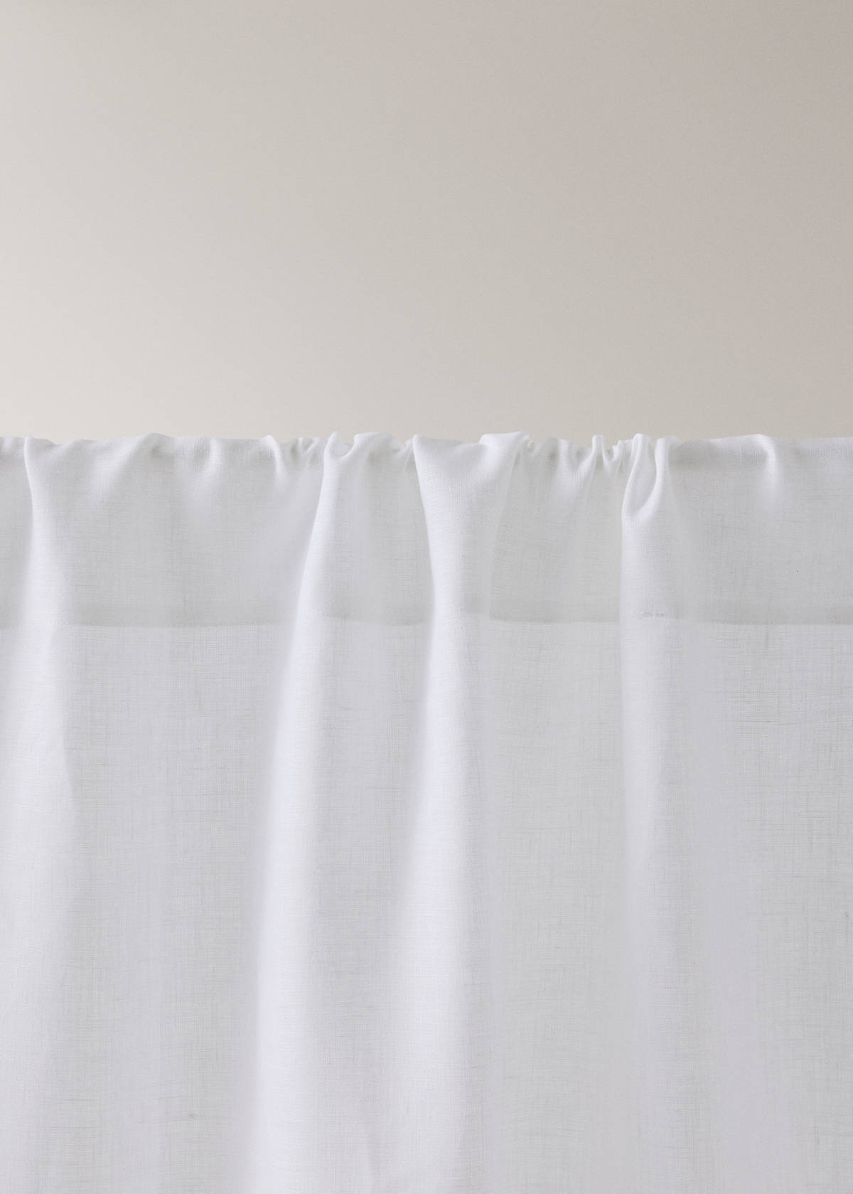 Two-tone curtain 100% linen with medium opacity — Ecru