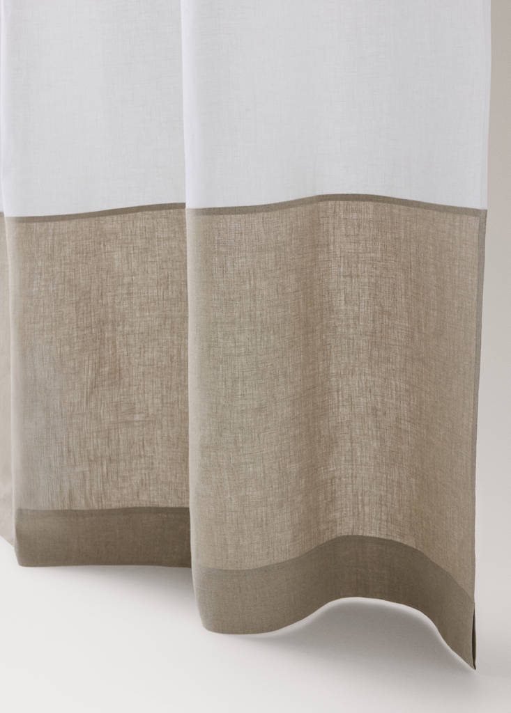 Two-tone curtain 100% linen with medium opacity — Ecru