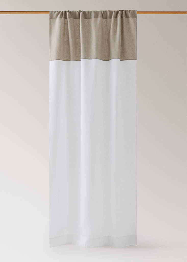 Two-tone curtain 100% linen with medium opacity — Ecru