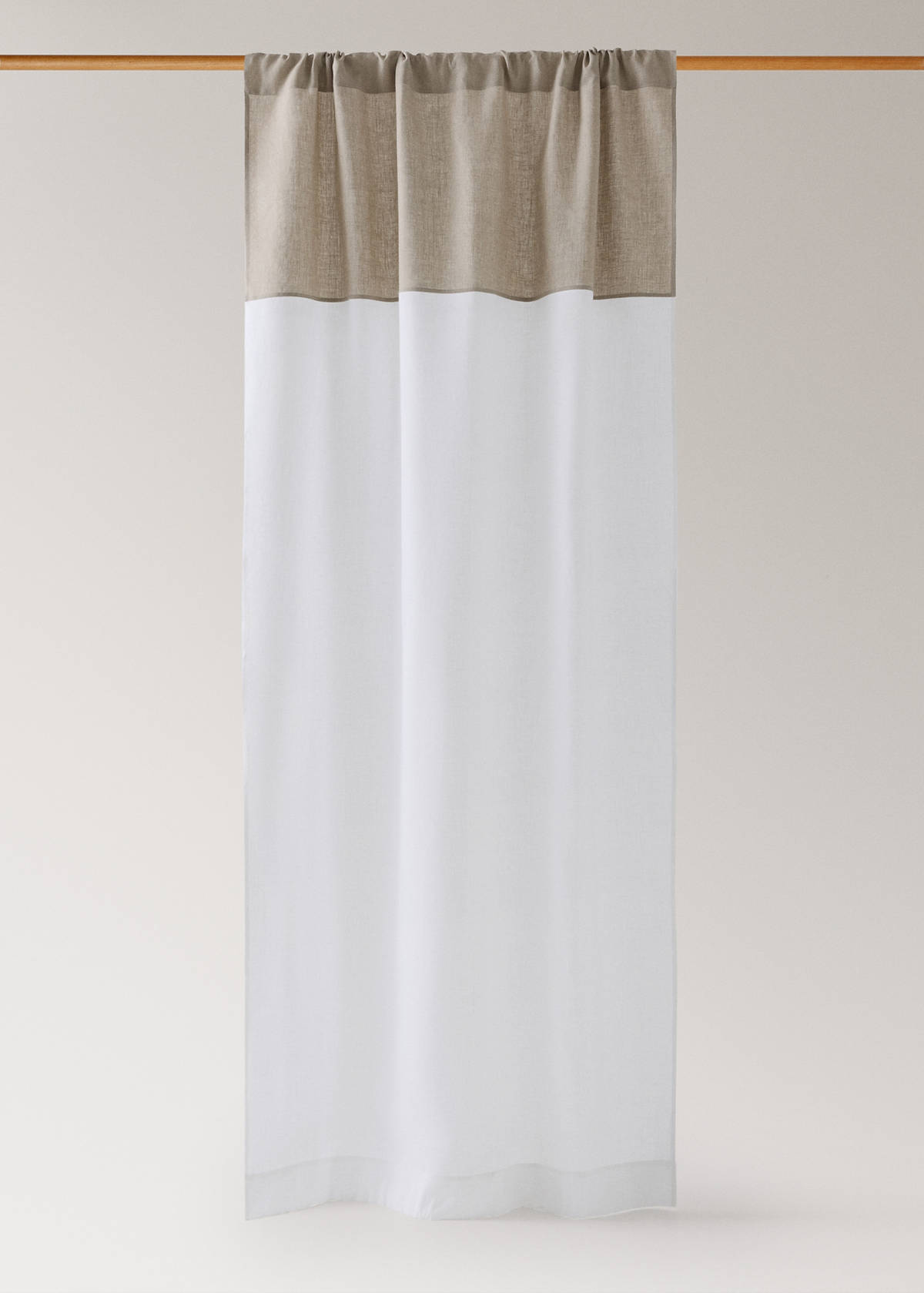 Two-tone curtain 100% linen with medium opacity — Ecru