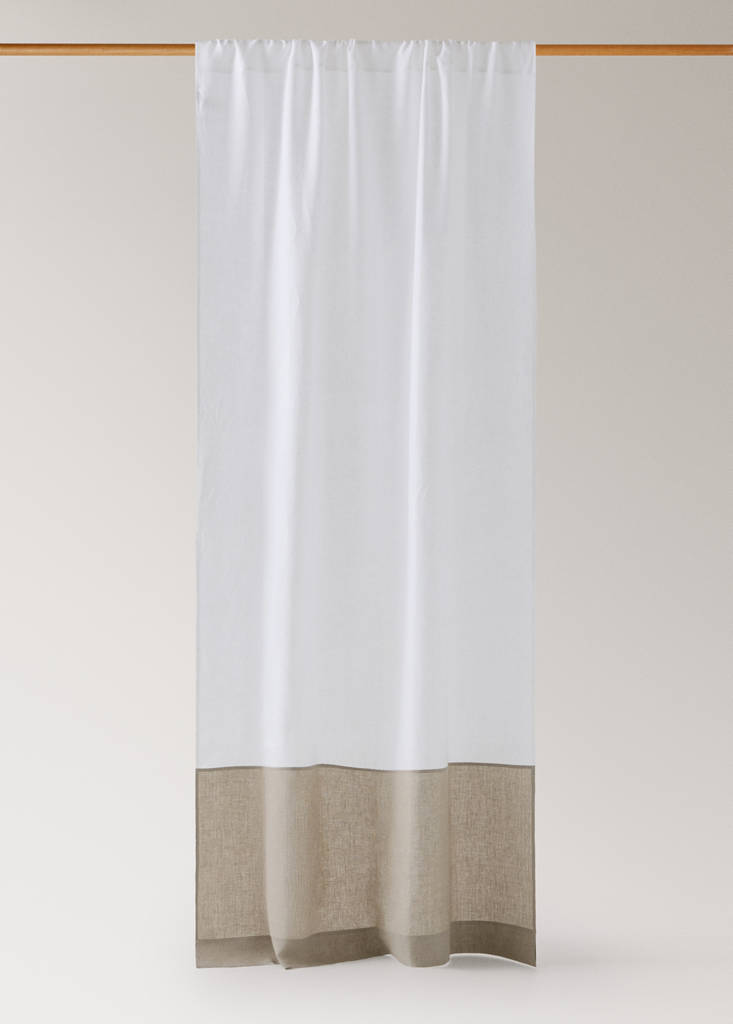 Two-tone curtain 100% linen with medium opacity — Ecru