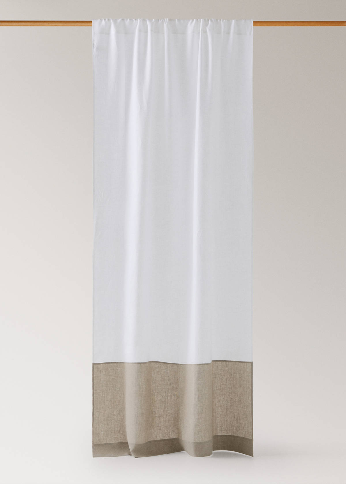 Two-tone curtain 100% linen with medium opacity — Ecru