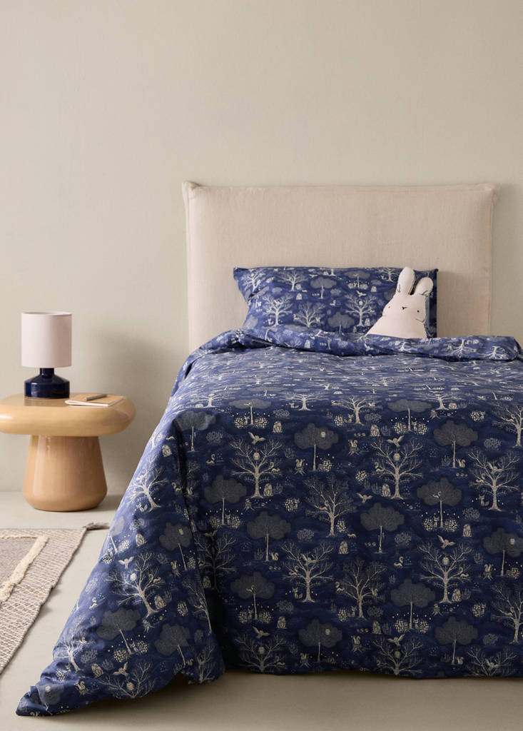 Percale cotton duvet cover Single bed — Blue