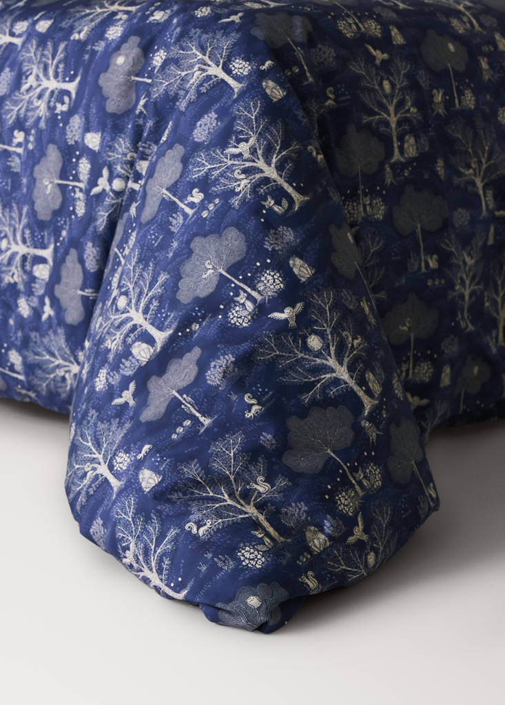 Percale cotton duvet cover Single bed — Blue