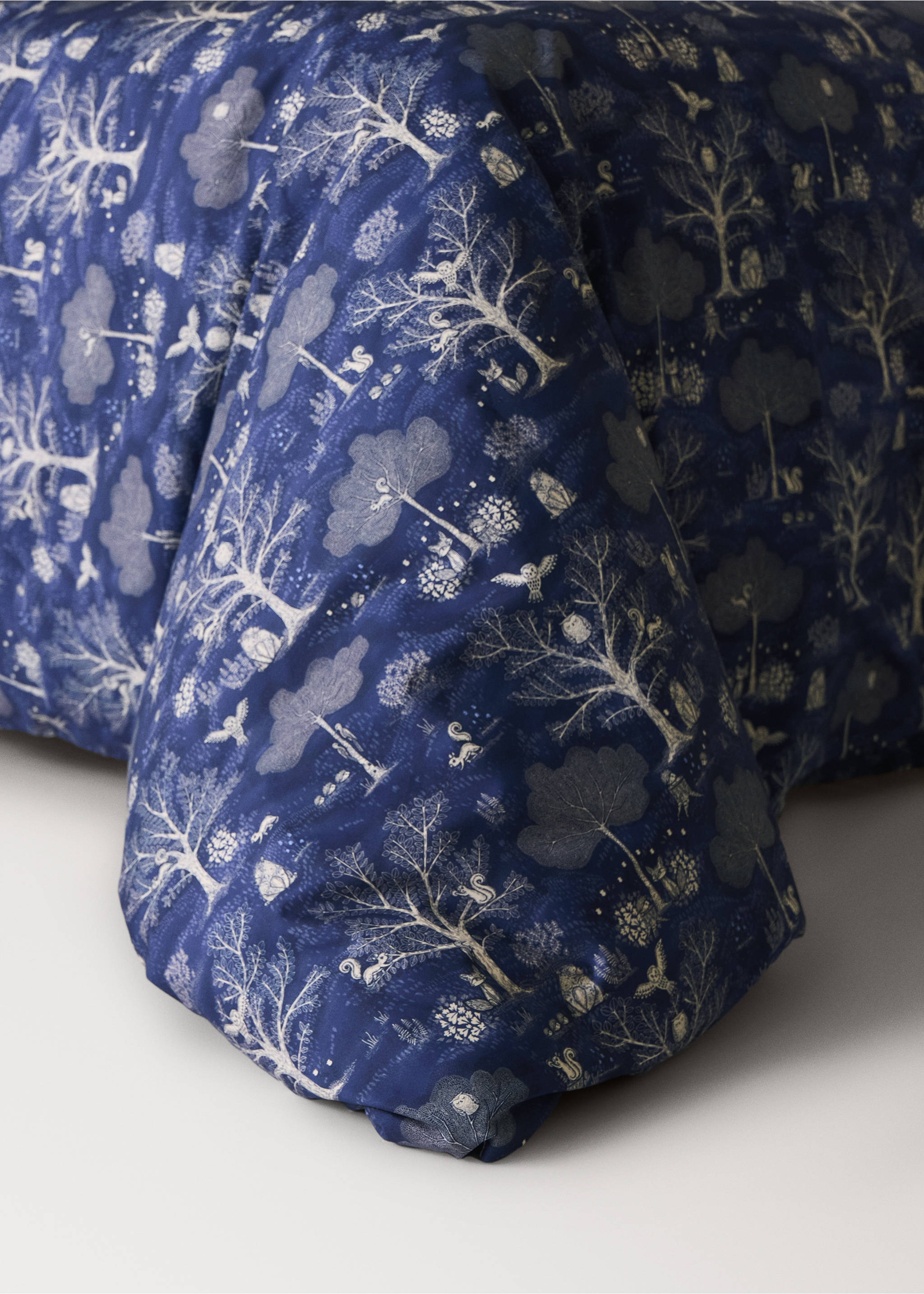Percale cotton duvet cover Single bed - Details of the article 8, Blue. Ref: 37021529-00.