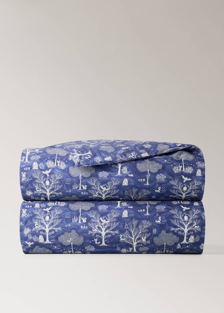 Percale cotton duvet cover Single bed — Blue