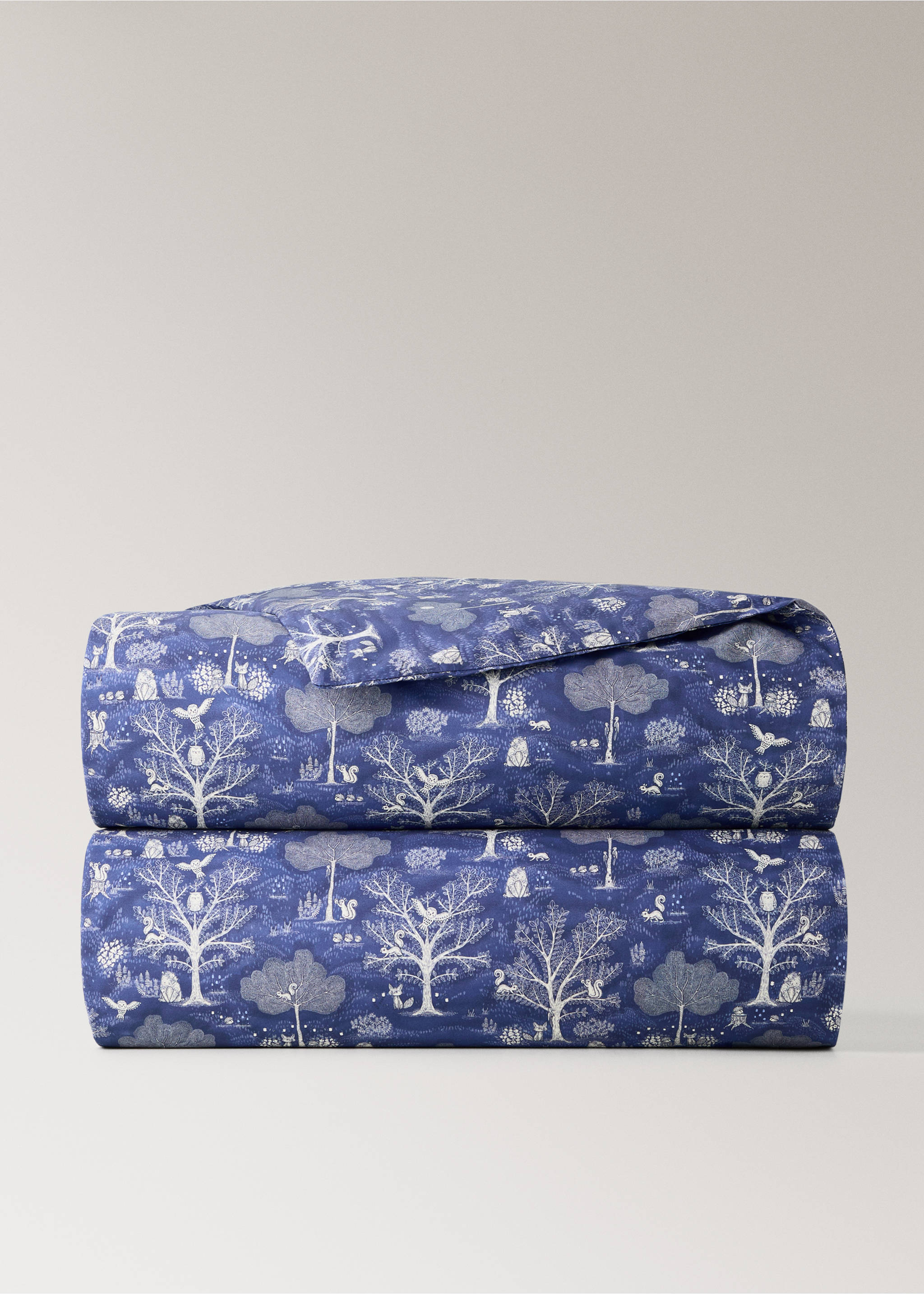 Cotton percale duvet cover for 90cm bed - Article without model, Blue. Ref: 37021529-00.