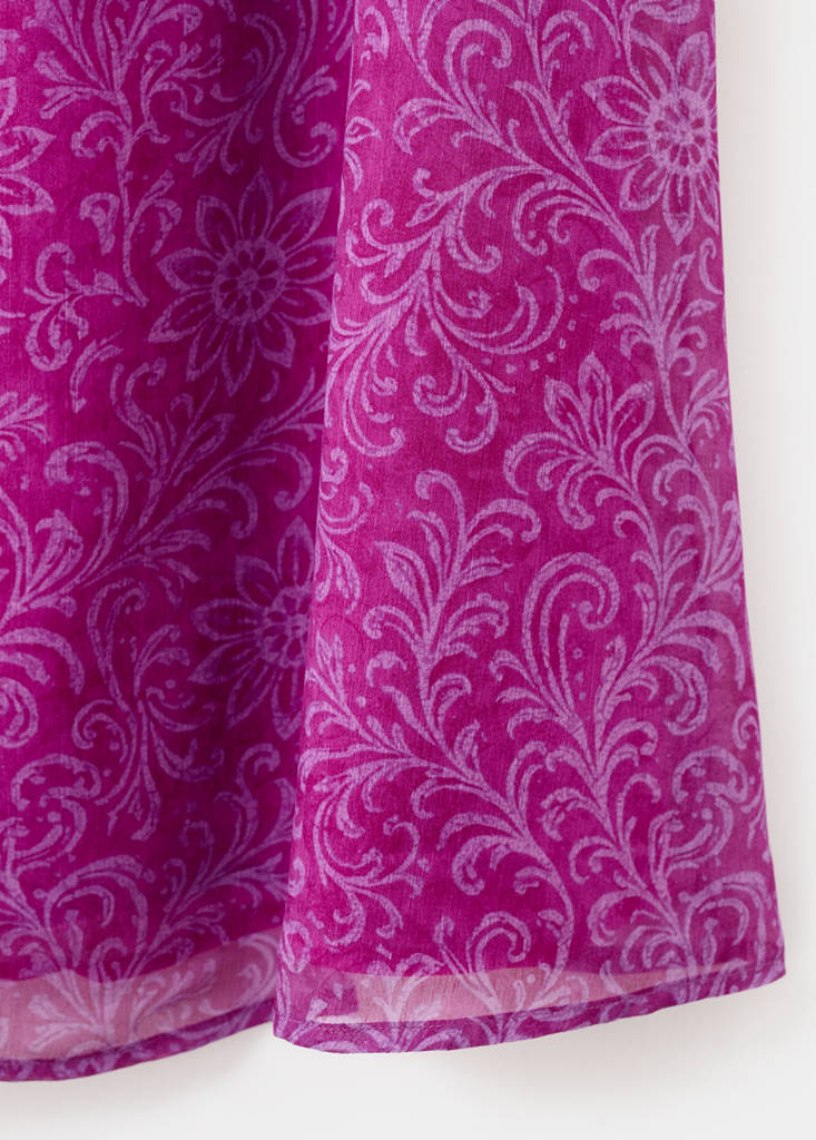 Printed dress with foulard — Pink