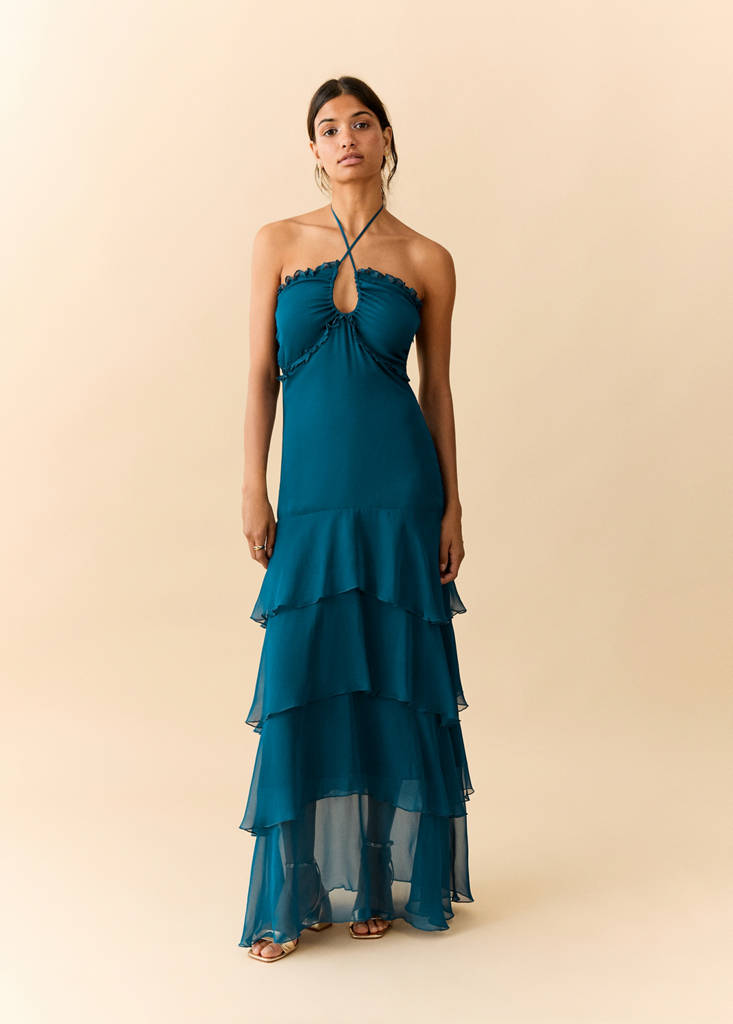 A-line dress with frills