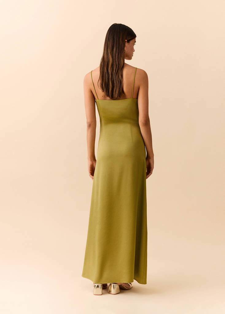 V-neck dress with spaghetti straps - thumbnail 3