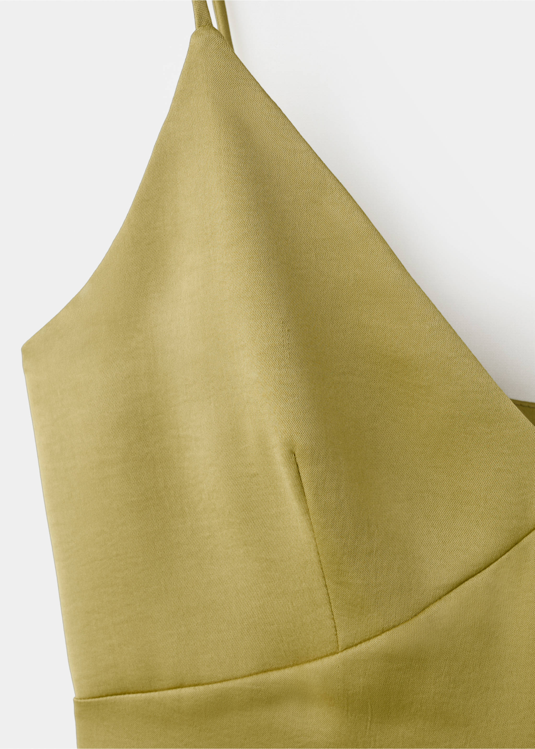 Robe à col en V avec fines bretelles - Détail de l'article 8, Citron vert. Ref: 37021545-00.