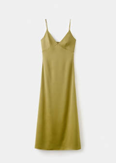 V-neck dress with spaghetti straps — Lime 3