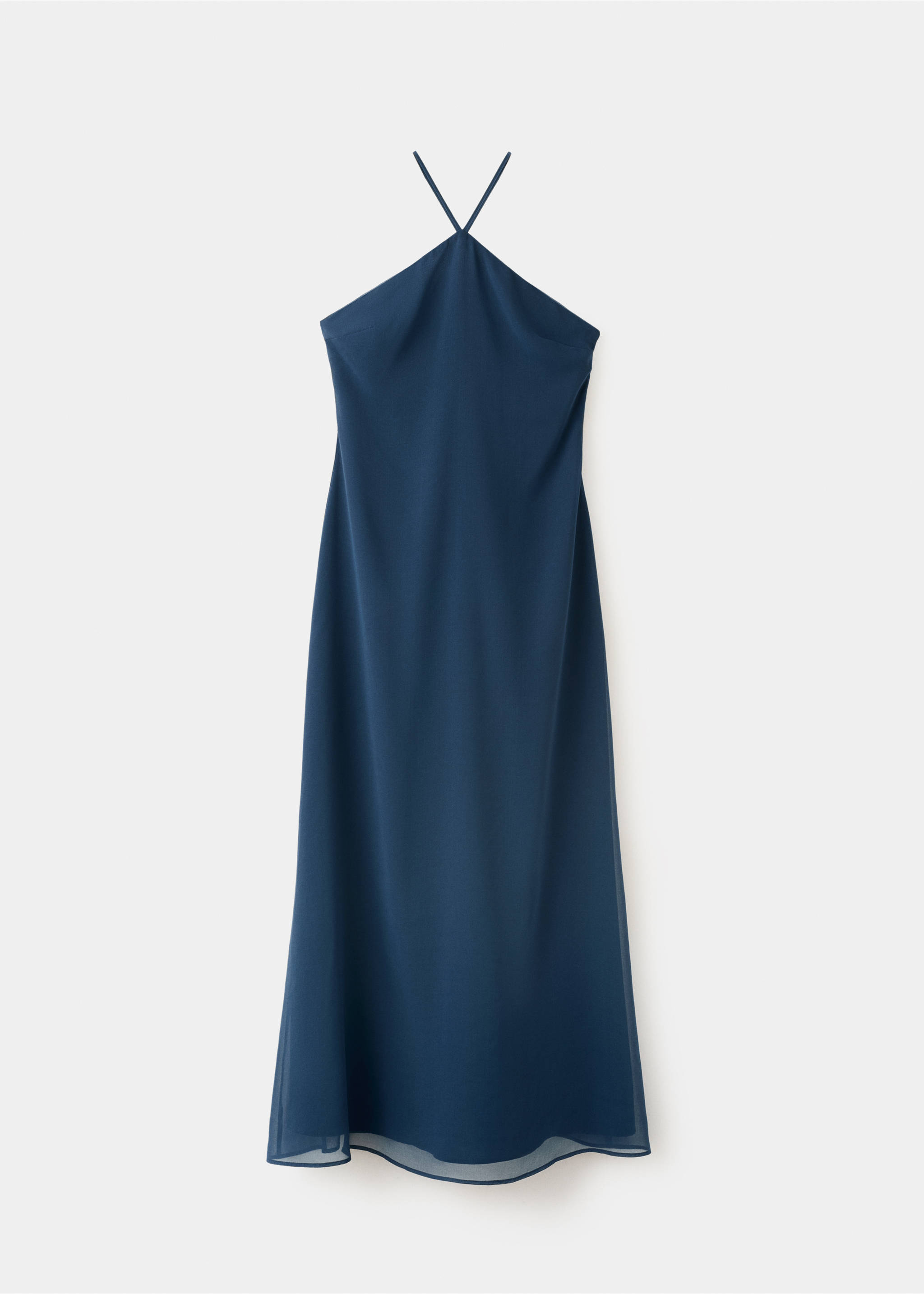 Halter neck dress with spaghetti straps - Article without model, Navy. Ref: 37021547-00.
