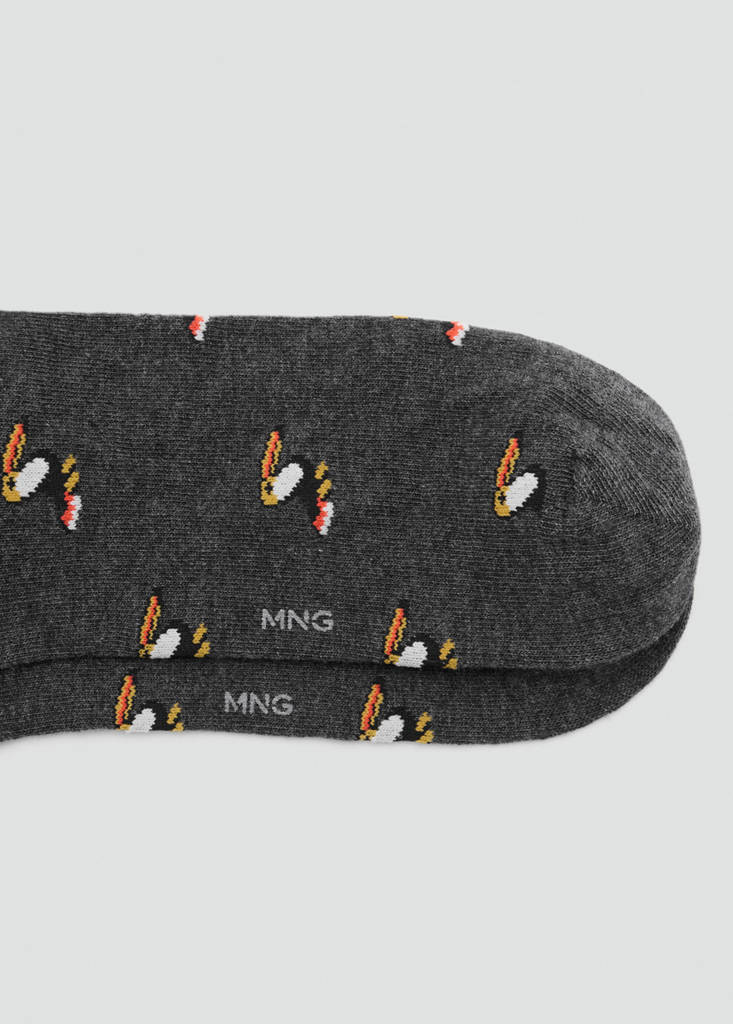 Toucan print socks — Dark Heather Grey