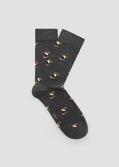 Toucan print socks — Dark Heather Grey 1
