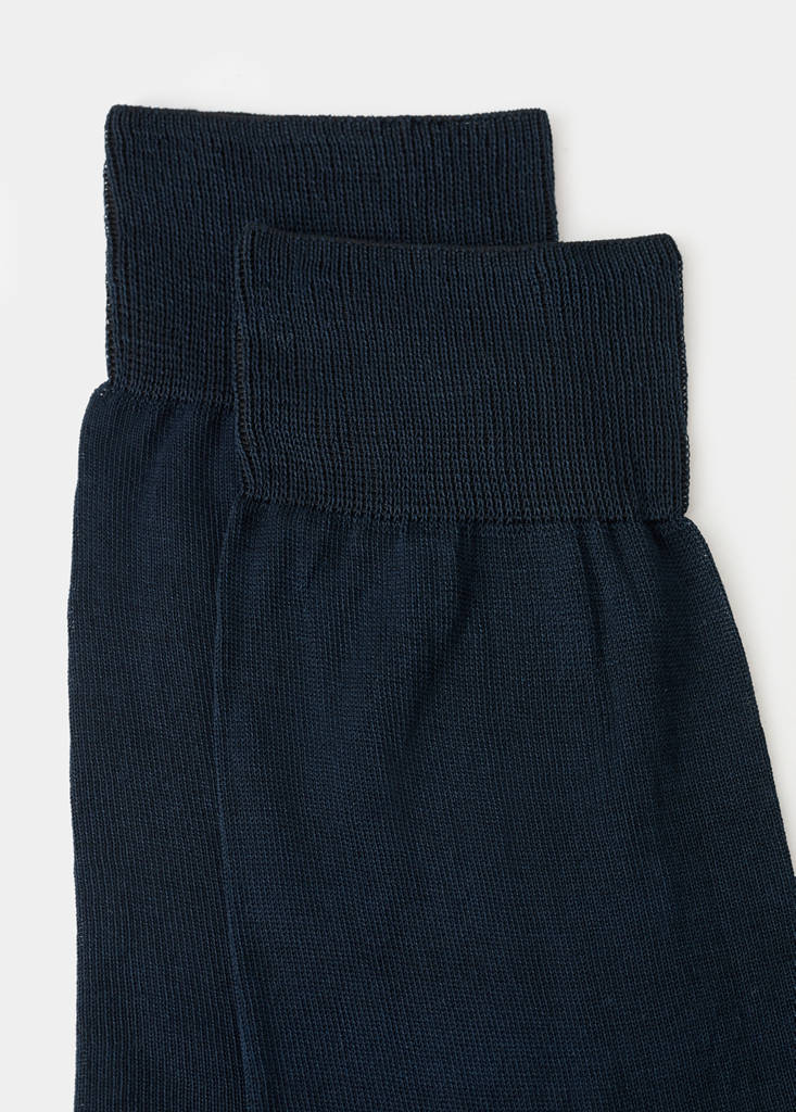 Pack of 2 long cotton socks — Dark Navy