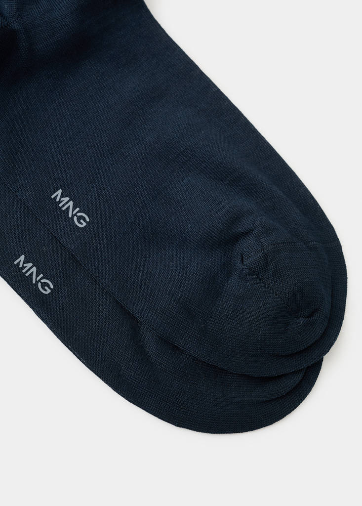 Pack of 2 long cotton socks — Dark Navy